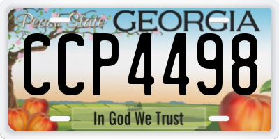 GA license plate CCP4498