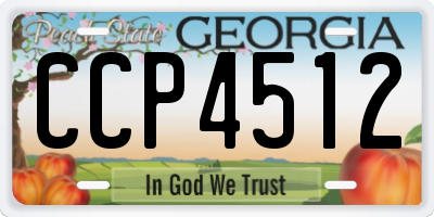 GA license plate CCP4512