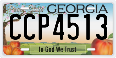 GA license plate CCP4513