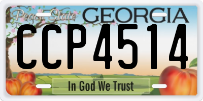 GA license plate CCP4514