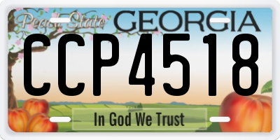GA license plate CCP4518