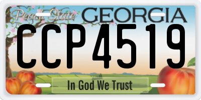 GA license plate CCP4519