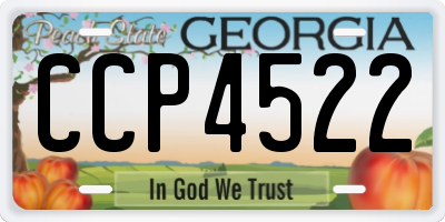 GA license plate CCP4522