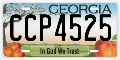 GA license plate CCP4525