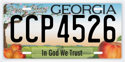 GA license plate CCP4526