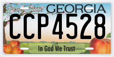GA license plate CCP4528