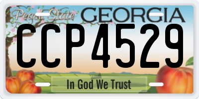 GA license plate CCP4529