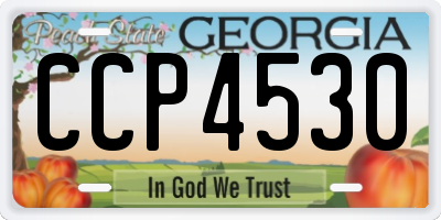 GA license plate CCP4530