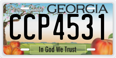 GA license plate CCP4531