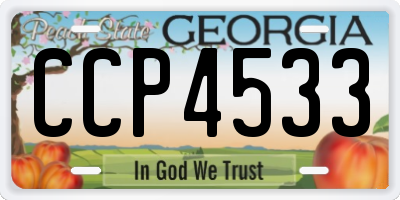 GA license plate CCP4533