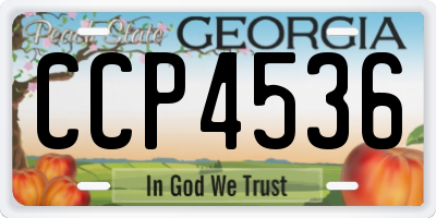 GA license plate CCP4536
