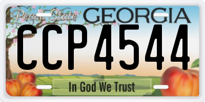GA license plate CCP4544