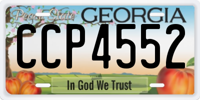 GA license plate CCP4552