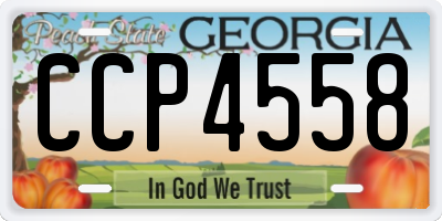 GA license plate CCP4558