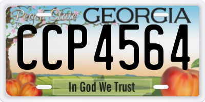 GA license plate CCP4564