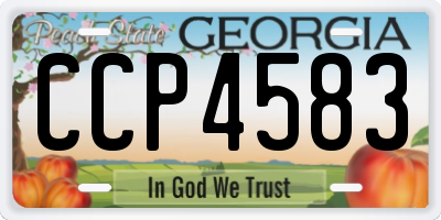 GA license plate CCP4583