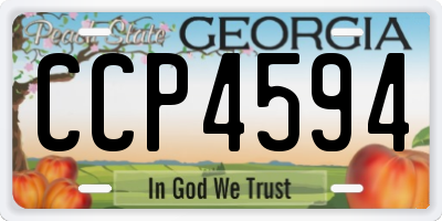 GA license plate CCP4594