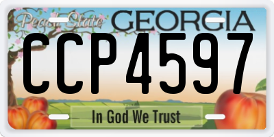 GA license plate CCP4597