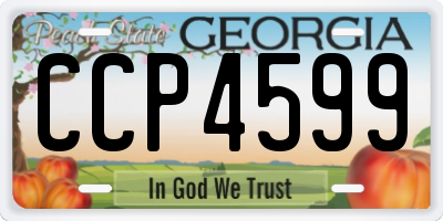 GA license plate CCP4599
