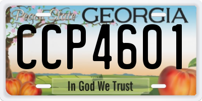GA license plate CCP4601
