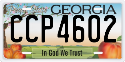 GA license plate CCP4602