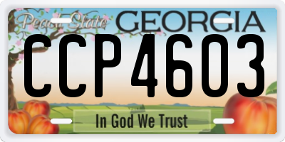 GA license plate CCP4603