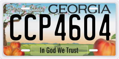 GA license plate CCP4604