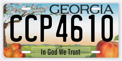 GA license plate CCP4610