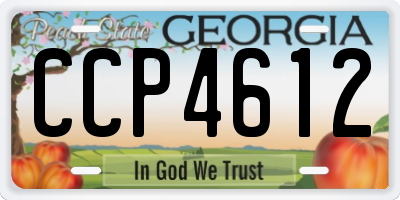 GA license plate CCP4612