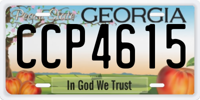 GA license plate CCP4615
