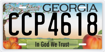 GA license plate CCP4618