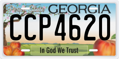 GA license plate CCP4620