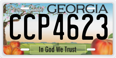 GA license plate CCP4623