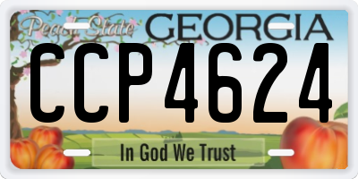 GA license plate CCP4624