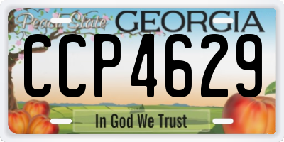 GA license plate CCP4629