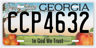 GA license plate CCP4632