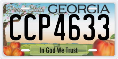 GA license plate CCP4633