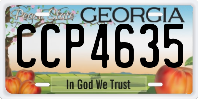 GA license plate CCP4635