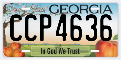 GA license plate CCP4636