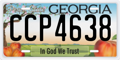 GA license plate CCP4638