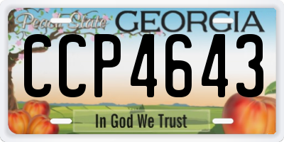 GA license plate CCP4643