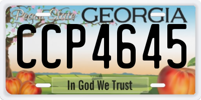 GA license plate CCP4645