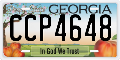 GA license plate CCP4648