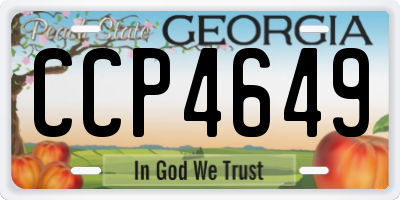 GA license plate CCP4649