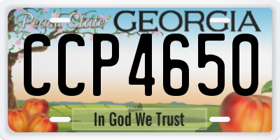 GA license plate CCP4650