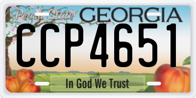 GA license plate CCP4651