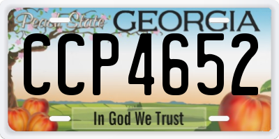 GA license plate CCP4652
