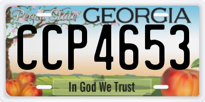 GA license plate CCP4653