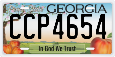 GA license plate CCP4654