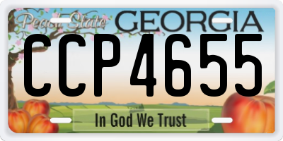 GA license plate CCP4655